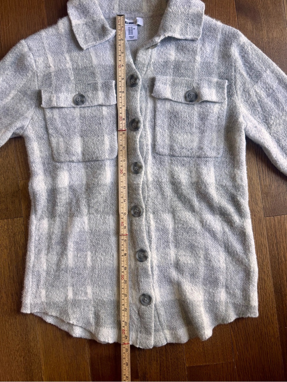 William Rast Light Gray Button-Front Shacket - Picture 4 of 9